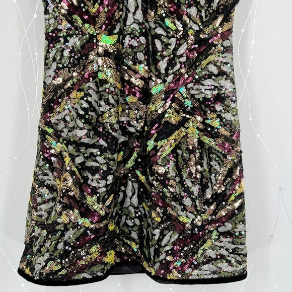 NWT ZARA Black Sequin Multicolored Mini Dress $119 - Picture 5 of 10